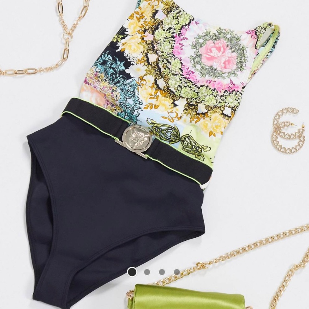 Belted one piece swimsuit